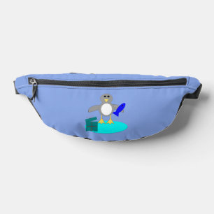 Merry Christmas Fishing Penguin Fanny Pack