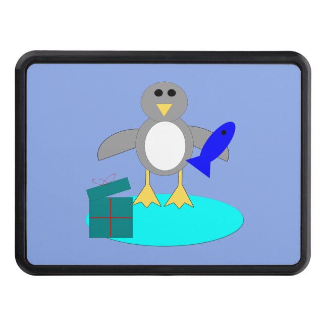 Merry Christmas Fishing Penguin Hitch Cover (Front)