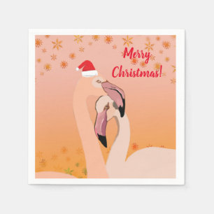 Merry Christmas, Flamingo Birds Napkin