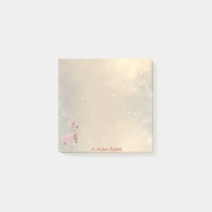 Merry Christmas,Flamingo Santa Hat -Personalized Post-it Notes