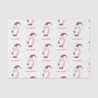 Merry Christmas Flamingo Santa Modern Christmas Tissue Paper