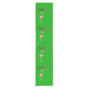 Merry Christmas Flamingo Short Table Runner