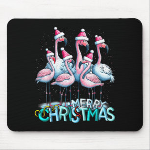 Merry Christmas Flamingo Squad Trocal Style  Mouse Pad