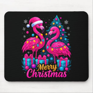 Merry Christmas Flamingo Xmas  Mouse Pad