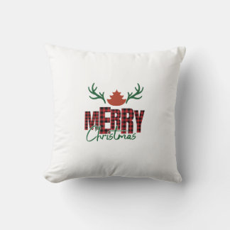 "Merry Christmas" Flannel Texture Square Pillow –