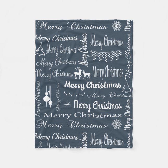 Merry Christmas Fleece Blanket (Front)