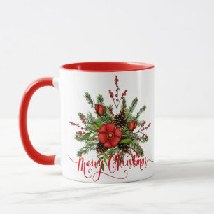 Merry Christmas floral Mug