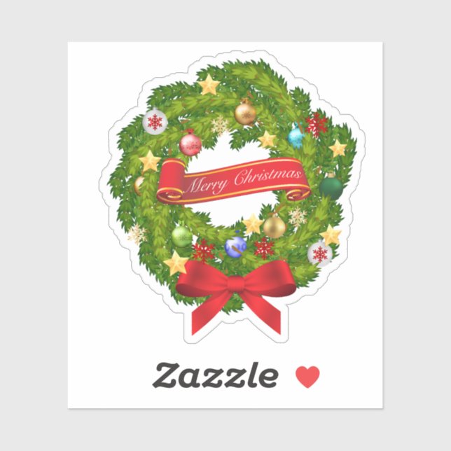 Merry Christmas Floral Wreath (Sheet)