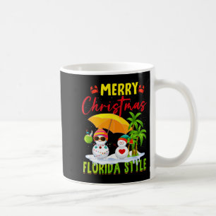 Merry Christmas Florida Style Snowman Summer Coffee Mug