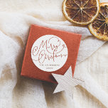 Merry Christmas Flourish Lettering Family Name Classic Round Sticker<br><div class="desc">An elegant Christmas sticker design, with "Merry Christmas" hand-lettered in chic script calligraphy with beautiful flourishes. Below, your family name and the year appear in classic serif typography. Ideal for sealing envelopes, decorating gift boxes, or embellishing festive items! Made to match our Joyful Flourish Modern Minimal Photo Christmas Holiday Collection,...</div>