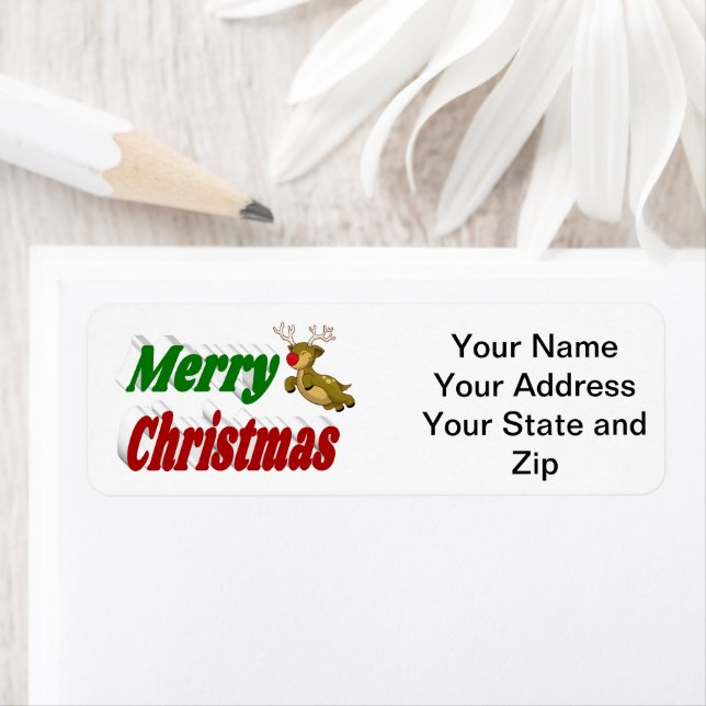 Merry Christmas Flying Reindeer typography (Insitu)