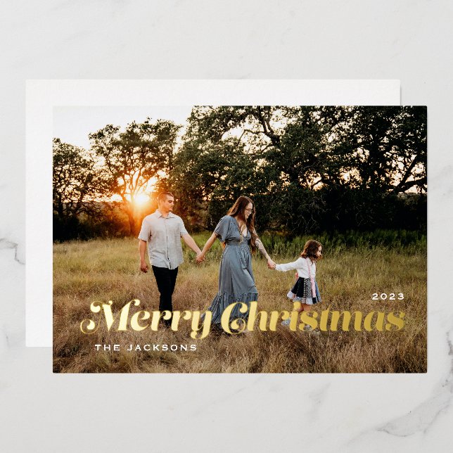 Merry Christmas Foil Holiday Card (Front/Back)