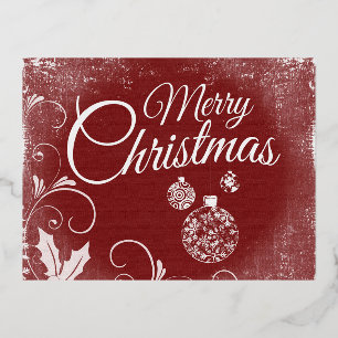 "Merry Christmas" Foil Holiday Postcard
