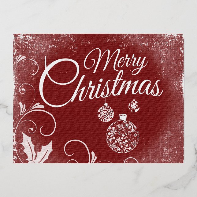 "Merry Christmas" Foil Holiday Postcard (Front)