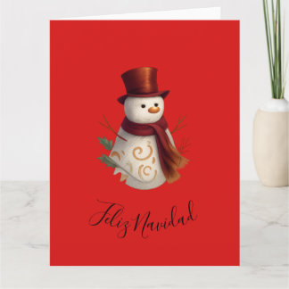 Merry Christmas Folded Greeting Card Feliz Navidad