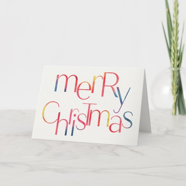 Merry Christmas Folded Non-Photo Simple  Holiday Card (Front)