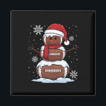 Merry Christmas Football Snowman Holiday Sports Xm Magnet<br><div class="desc">Merry Christmas Football Snowman Holiday Sports Xmas Pajamas 1</div>