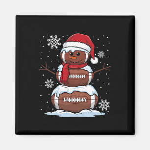 Merry Christmas Football Snowman Holiday Sports Xm Magnet