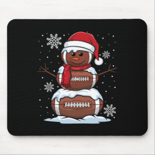 Merry Christmas Football Snowman Holiday Sports Xm Mouse Pad