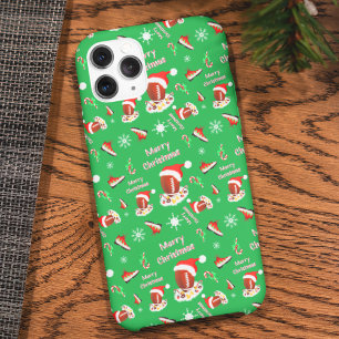 Merry Christmas Football With Snack Food Pattern  iPhone 14 Case