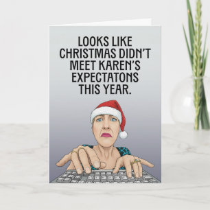 Merry Christmas For Anyone Cranky Karen Humor Holiday Card