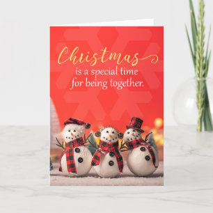 Merry Christmas For Anyone Cute Snowmen Photograph Holiday Card