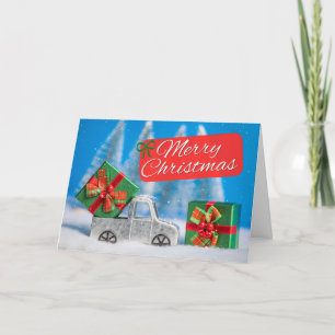 Merry Christmas For Anyone Toy Truck With Presents Holiday Card