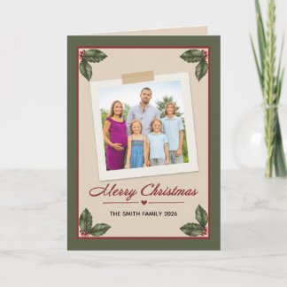 Merry Christmas For Anyone Your Photo Custom Name Holiday Card