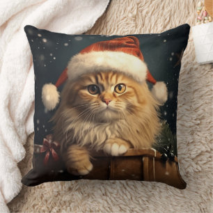 Merry Christmas For Cat Lovers Throw Pillow