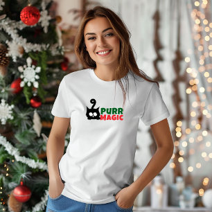 Merry Christmas for Feline Moms  funny red T-Shirt