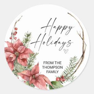 Merry Christmas for Gifts Envelopes Present  Class Classic Round Sticker