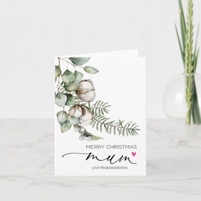 Merry Christmas For Mum Mother From Daughter Card (Front)