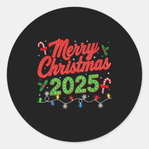 Merry Christmas For Women Men Boys Youth Xmas Classic Round Sticker