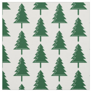 Merry Christmas Forest Woodland Pattern Fabric