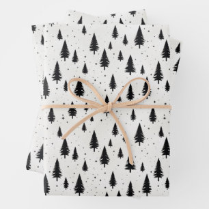 Merry Christmas Forest Wrapping Paper Sheet