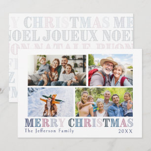 Merry Christmas Four Photo Card