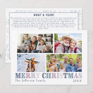 Merry Christmas Four Photo Card with Note