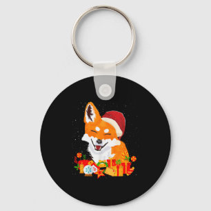 Merry Christmas Fox Foxes Ugly X-mas Sweater Santa Keychain