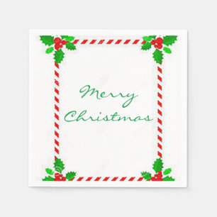 “Merry Christmas Frame” Cocktail Napkin