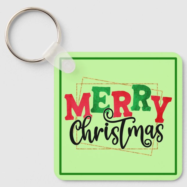 Merry Christmas Framed-80716 Keychain (Front)