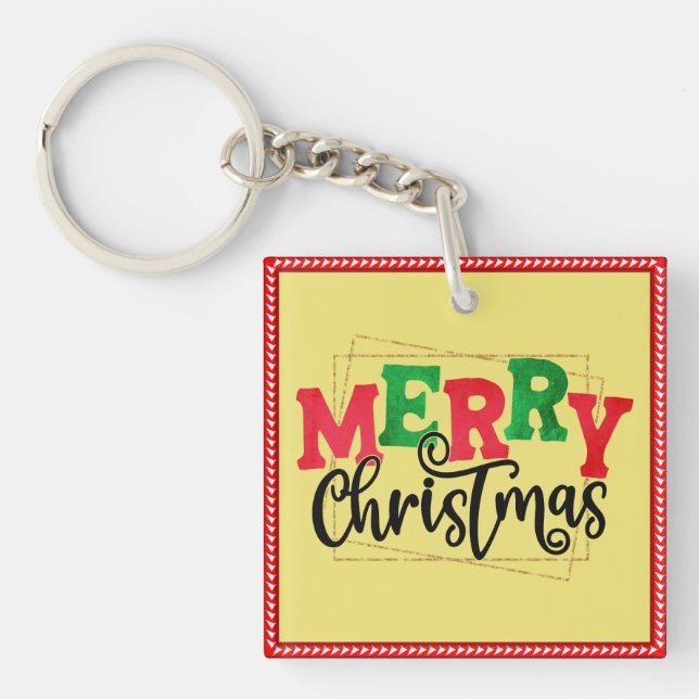 Merry Christmas Framed-80716 Keychain (Front)