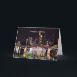 Merry Christmas, Frankfurt, Germany Card<br><div class="desc">Merry Christmas holiday design. Frankfurt,  Germany at night,  cityscape photograph.</div>