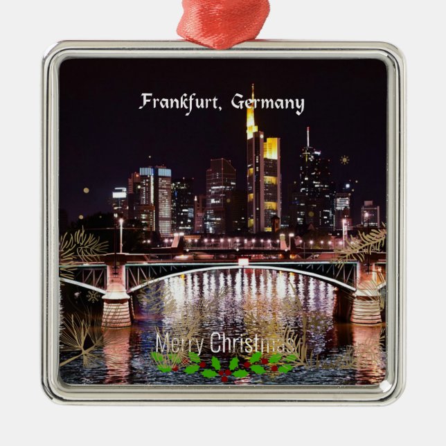 Merry Christmas, Frankfurt, Germany Metal Ornament (Front)