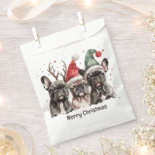 Merry Christmas French Bulldog Reindeer Dogs Favour Bag