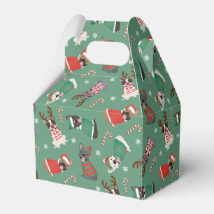 Merry Christmas French Bulldogs Favor Box