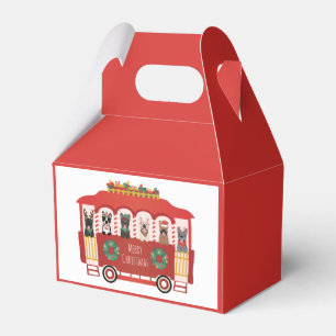 Merry Christmas French Bulldogs Holiday Trolly Favor Box