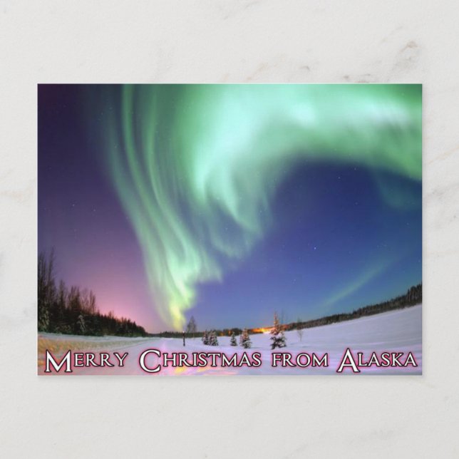 Merry Christmas from Alaska Holiday Postcard (Front)