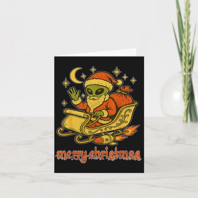 Merry Christmas From Alien Santa And His Cosmic Sl Card (Front)