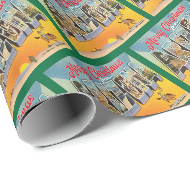 Merry Christmas from Arizona vintage Wrapping Paper (Roll Corner)