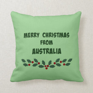 Merry Christmas from Australia Throw Pillow